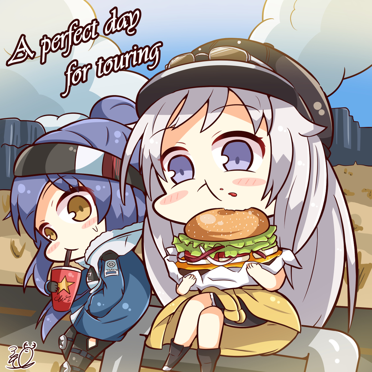 This is a pixiv picture whose title is 二人でツーリング.