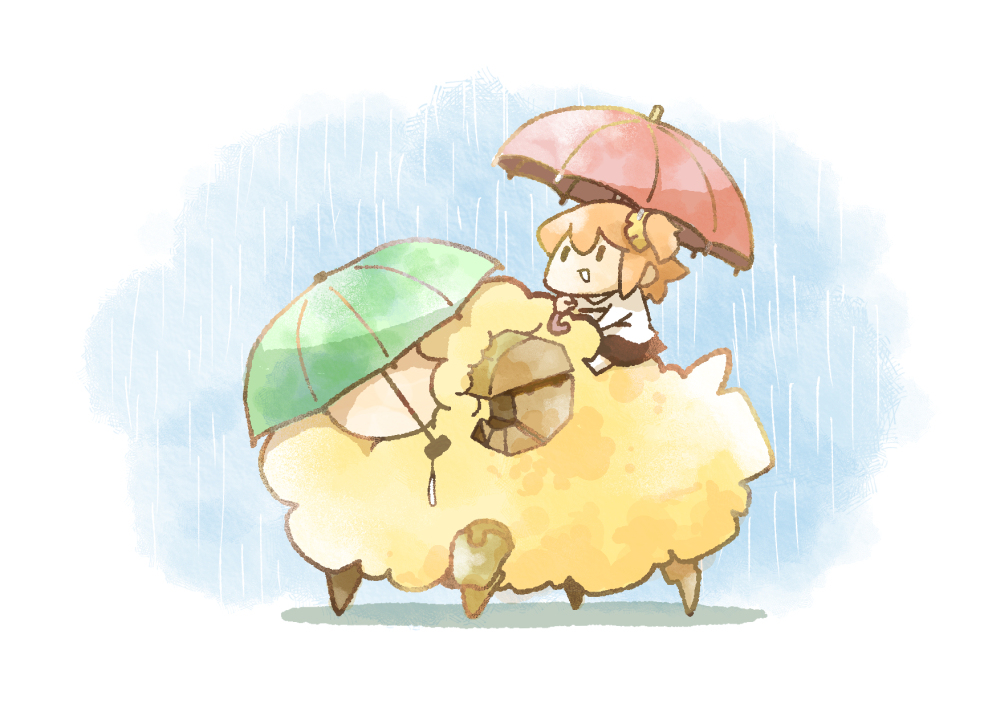 This is a pixiv picture whose title is 雨と傘とドゥムZ。.