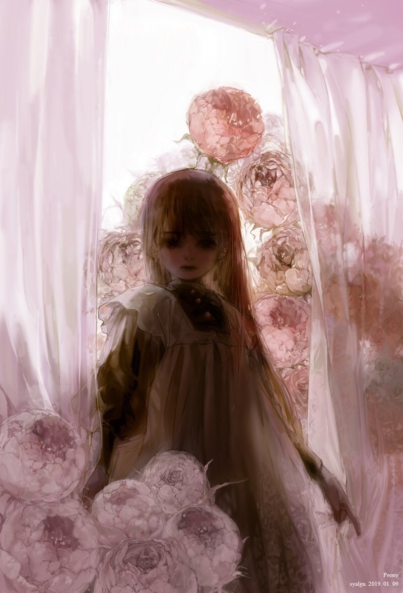 This is a pixiv picture whose title is peony.