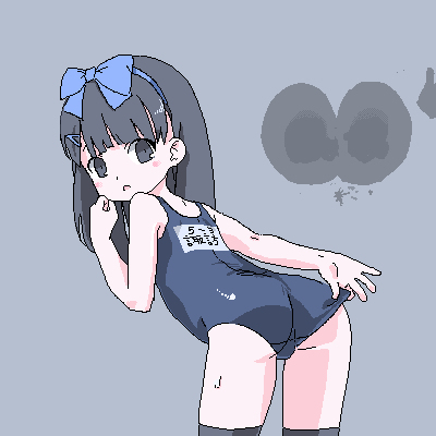 This is a pixiv picture whose title is スク水のお尻.