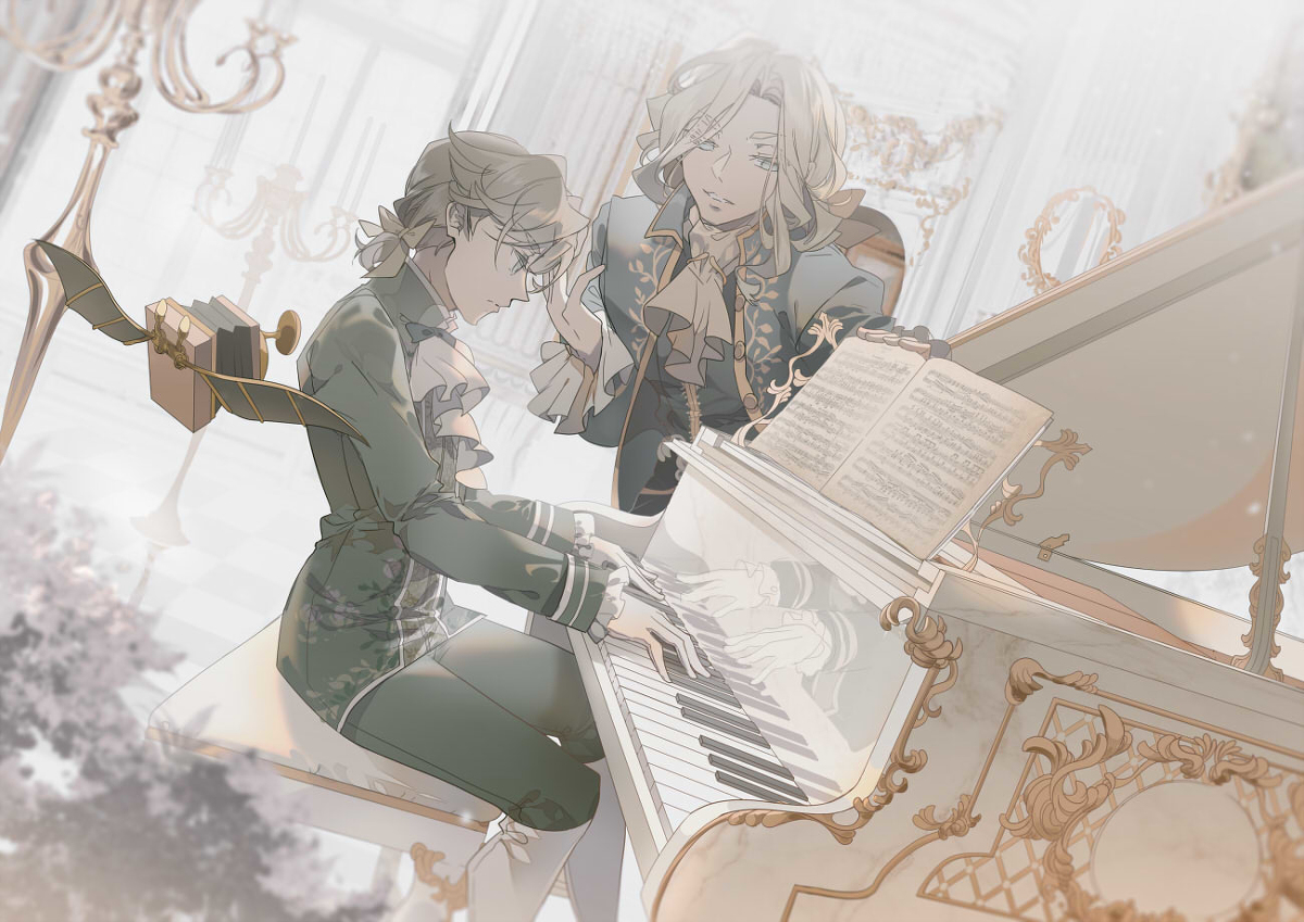This is a pixiv picture whose title is 琴師.