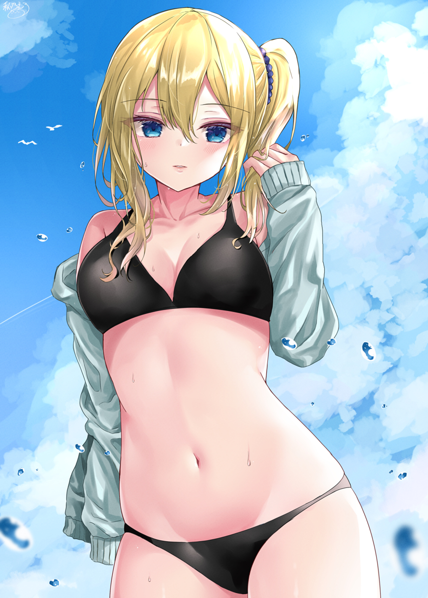 This is a pixiv picture whose title is 水着早坂.