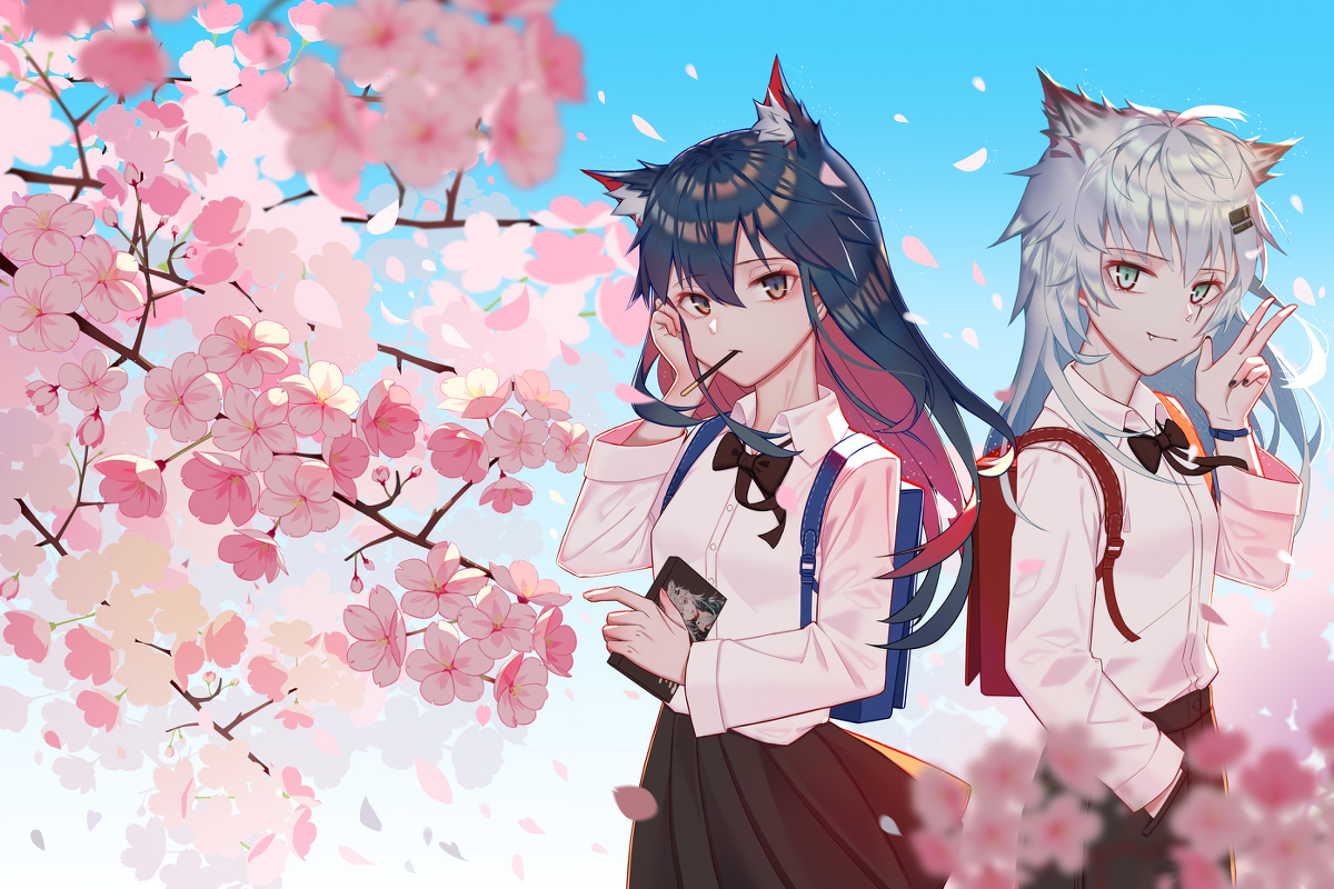 This is a pixiv picture whose title is 入学式＆桜.