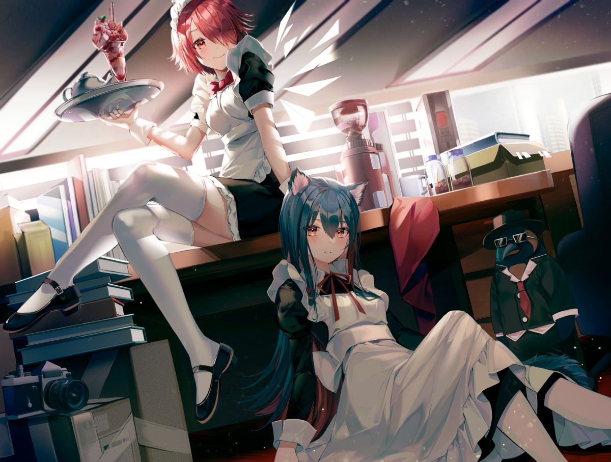 This is a pixiv picture whose title is maid.