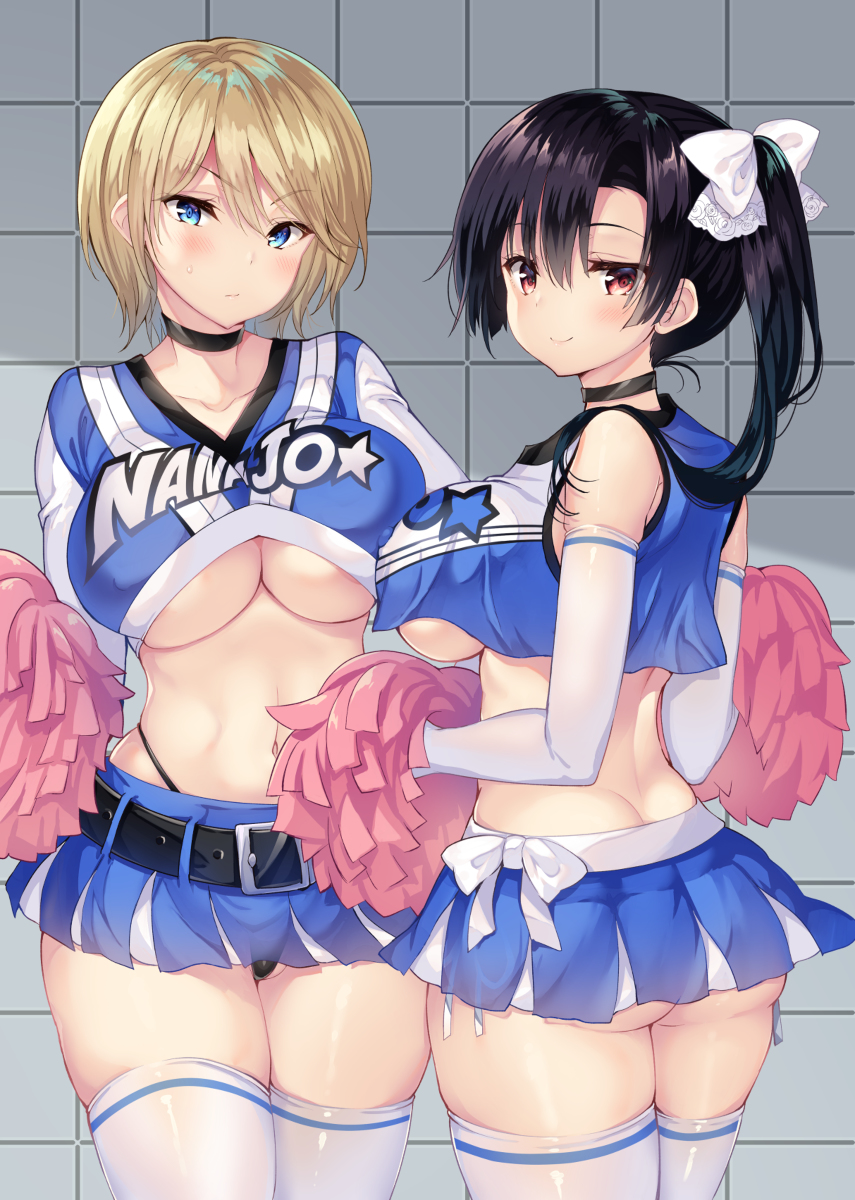 This is a pixiv picture whose title is 生徒会長と水泳部部長のえっチア.