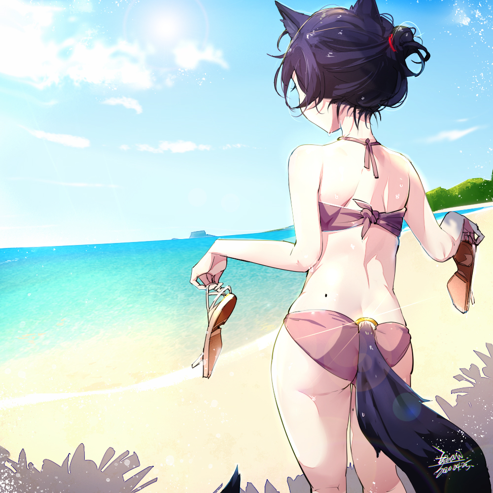 This is a pixiv picture whose title is 【EJAMI】日常向繪畫179-夏日海灘.