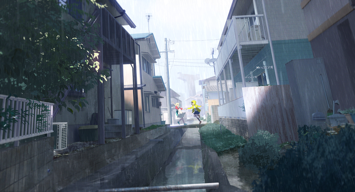 This is a pixiv picture whose title is けれども僕らは驟雨に走った.