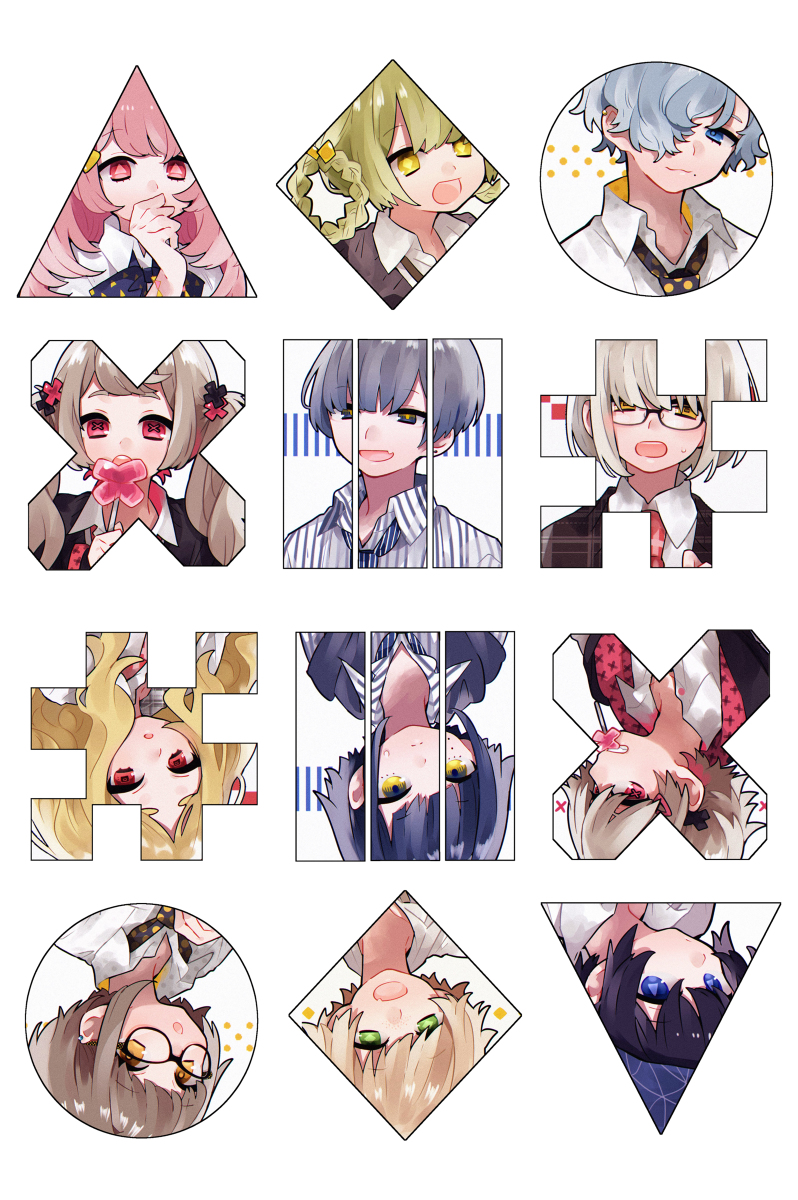 This is a pixiv picture whose title is 図形×創作男女.