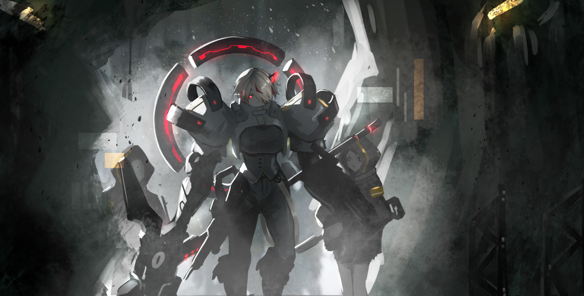 This is a pixiv picture whose title is 灰の降る世界.