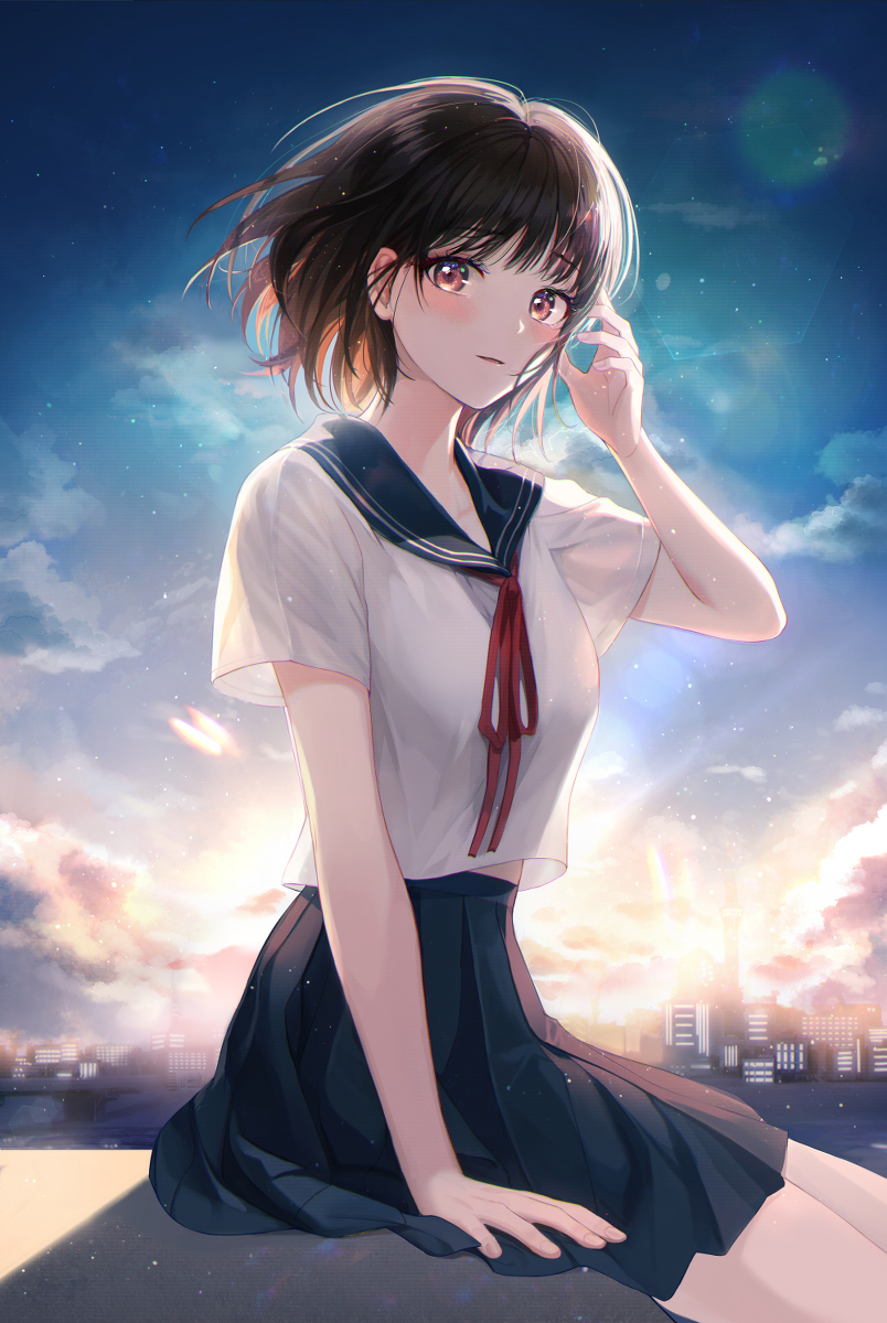 This is a pixiv picture whose title is 🌃.