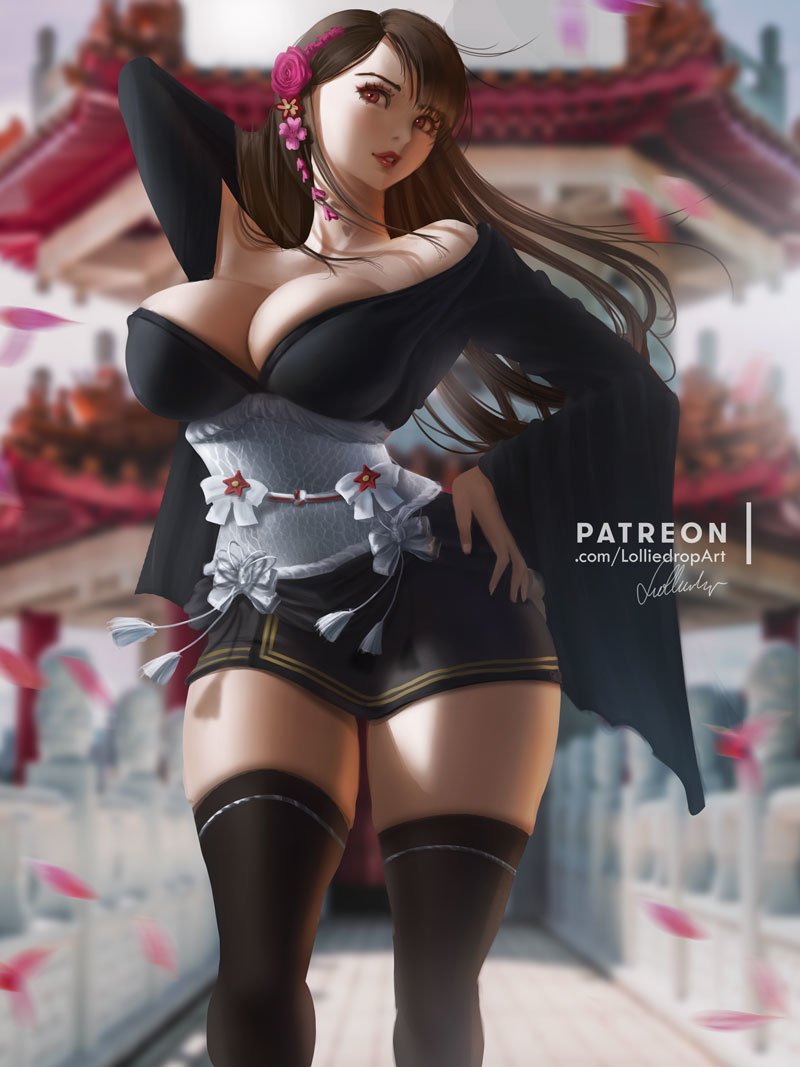 This is a pixiv picture whose title is Tifa Kimono.