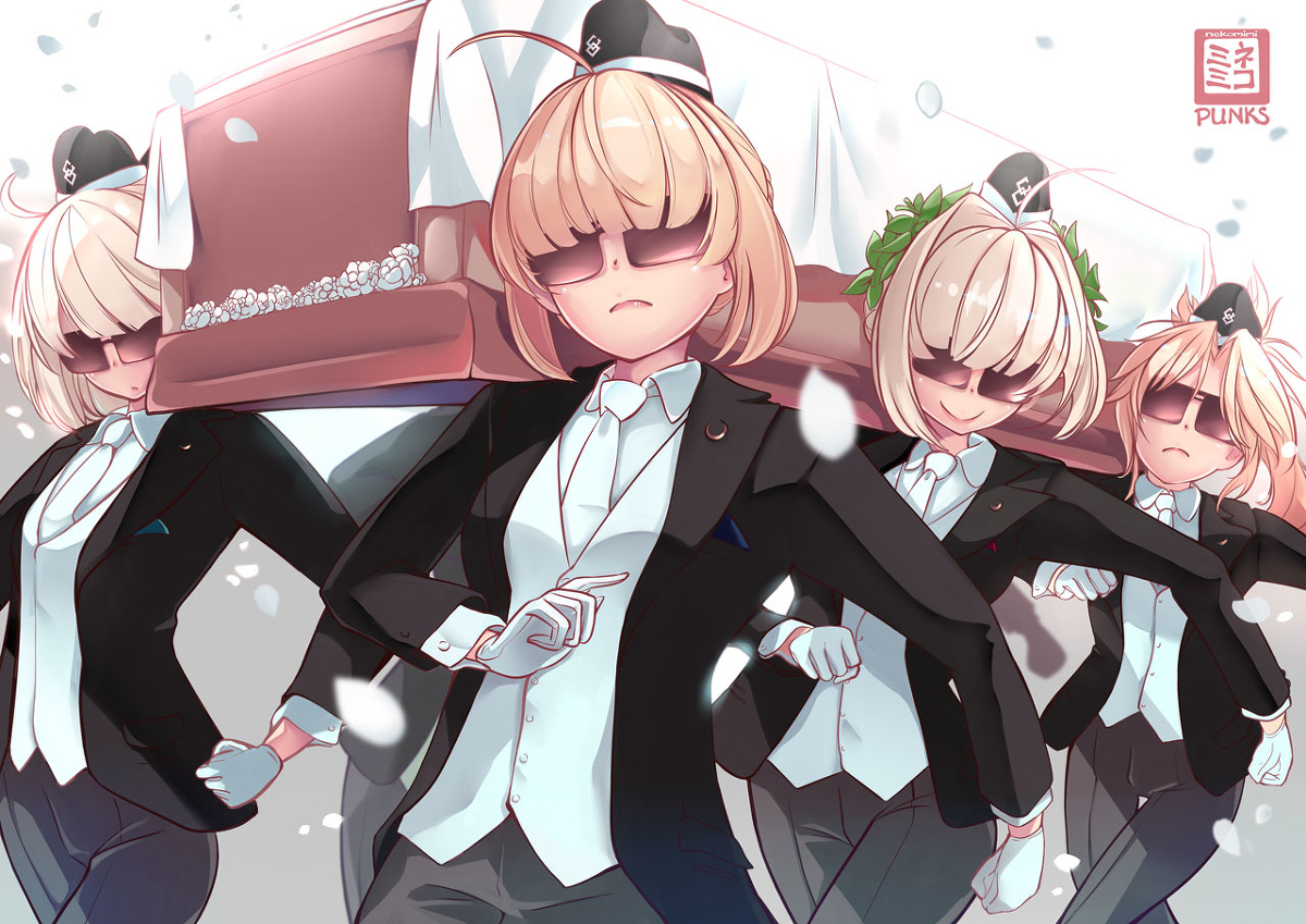 This is a pixiv picture whose title is セイバー棺桶ダンス.