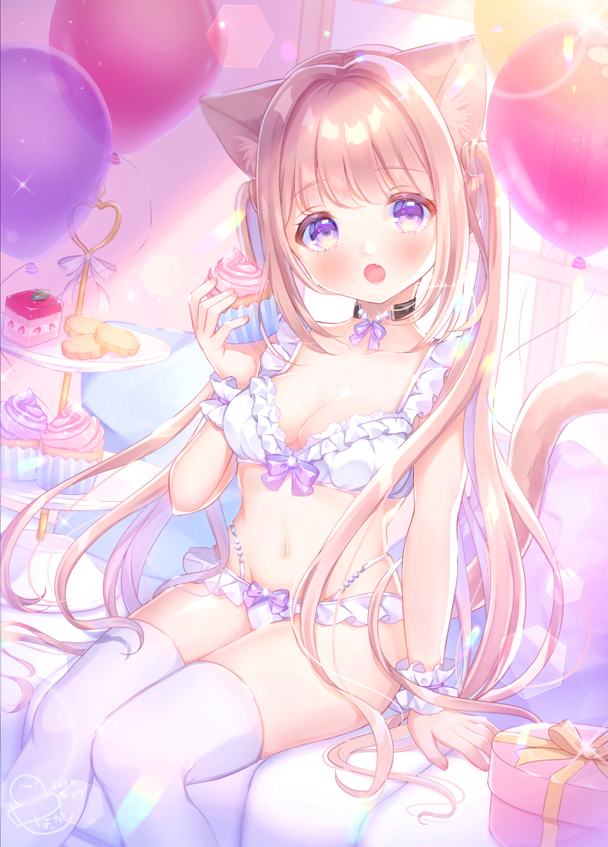 This is a pixiv picture whose title is スイーツにゃんこ.