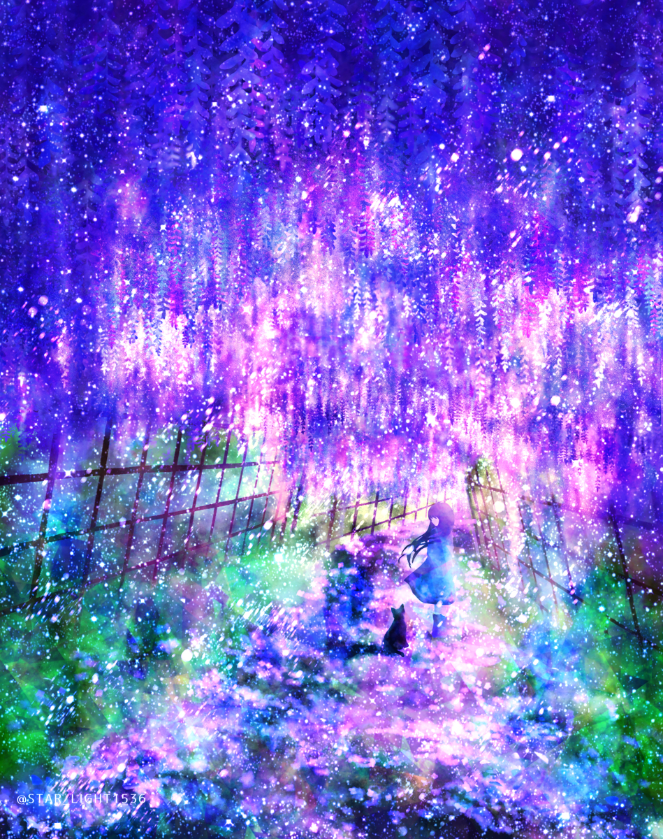 This is a pixiv picture whose title is 藤の花、煌めく季節.