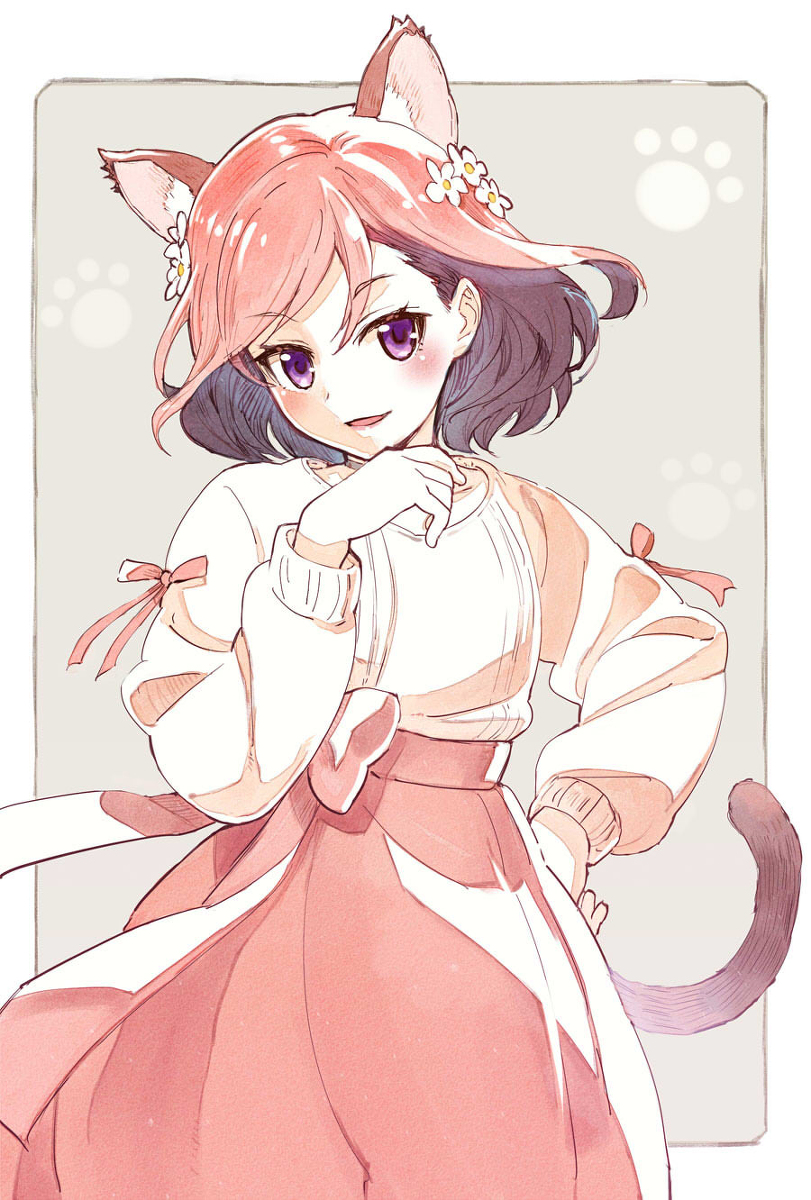 This is a pixiv picture whose title is 猫耳まかのん.