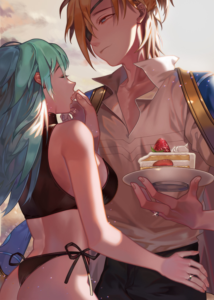 This is a pixiv picture whose title is Cake♥.