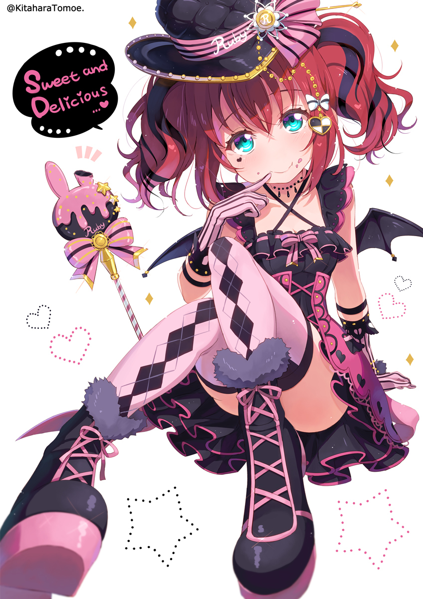 This is a pixiv picture whose title is 🍭ルビィ悪くないもん 甘くて美味しいお菓子が悪いんだもん…💕.