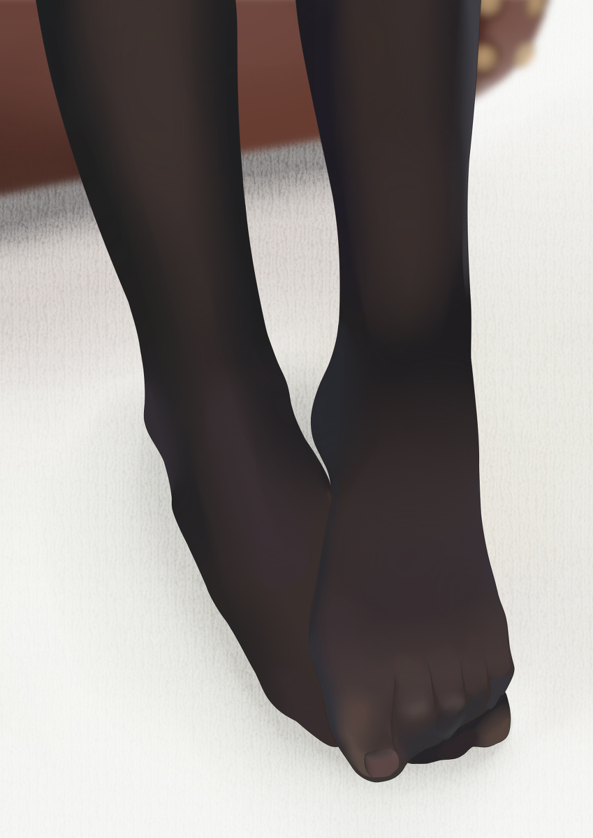 This is a pixiv picture whose title is 黑丝足①.