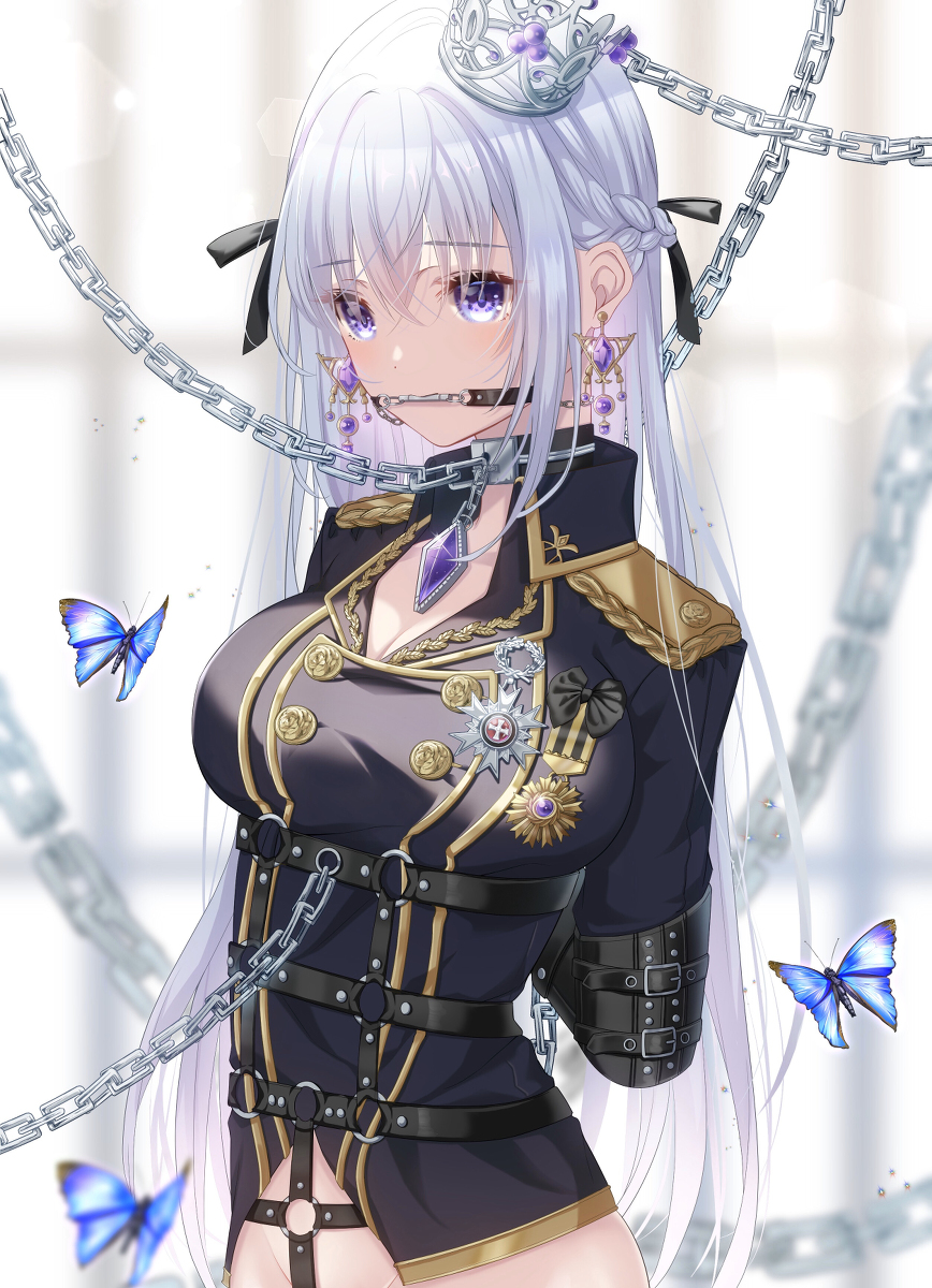 This is a pixiv picture whose title is 『囚われの』.