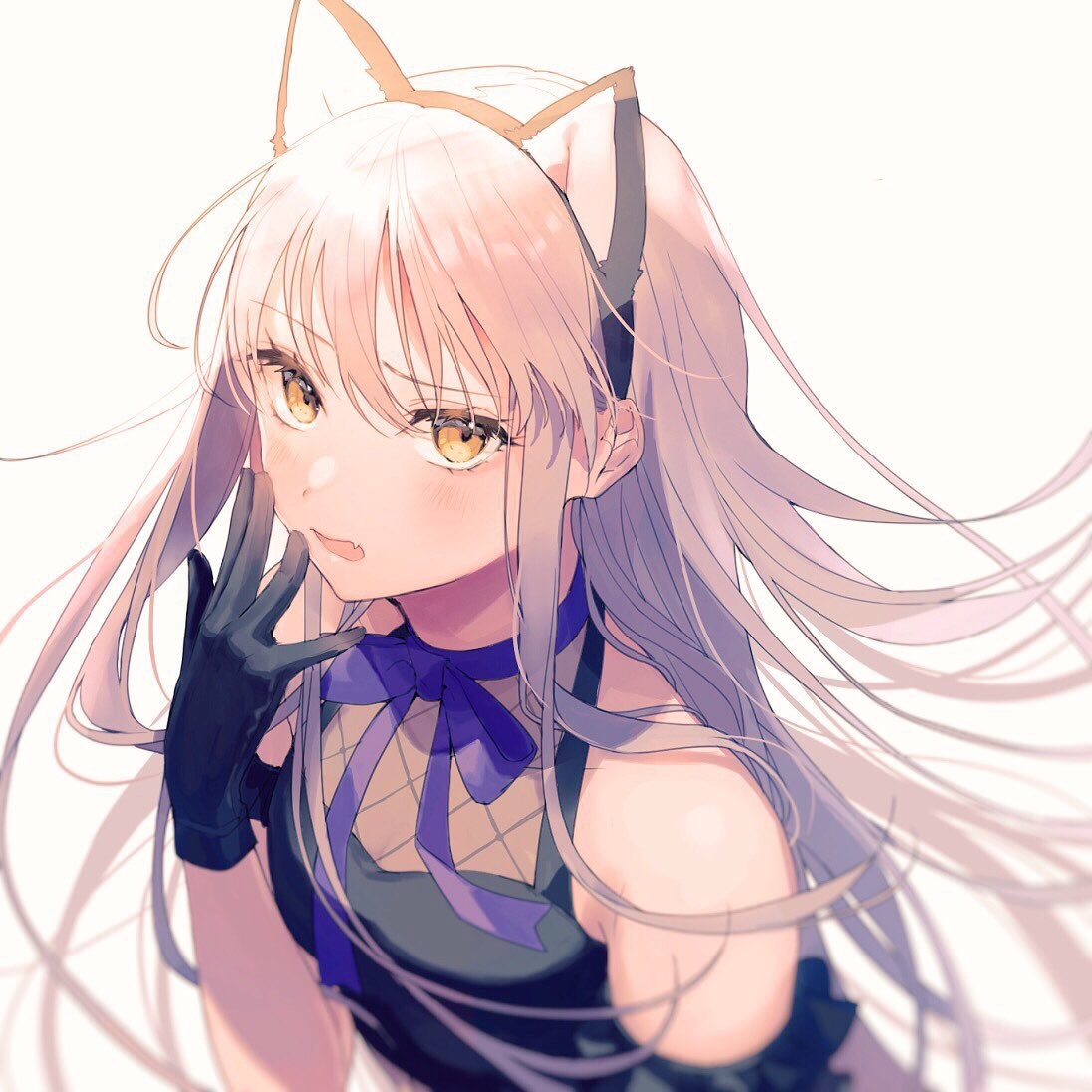 This is a pixiv picture whose title is 猫耳友希那さん.