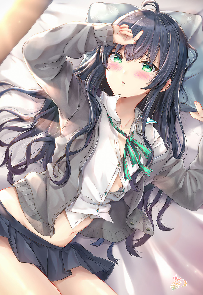 This is a pixiv picture whose title is 『ん……なに、もう朝ぁ？』.