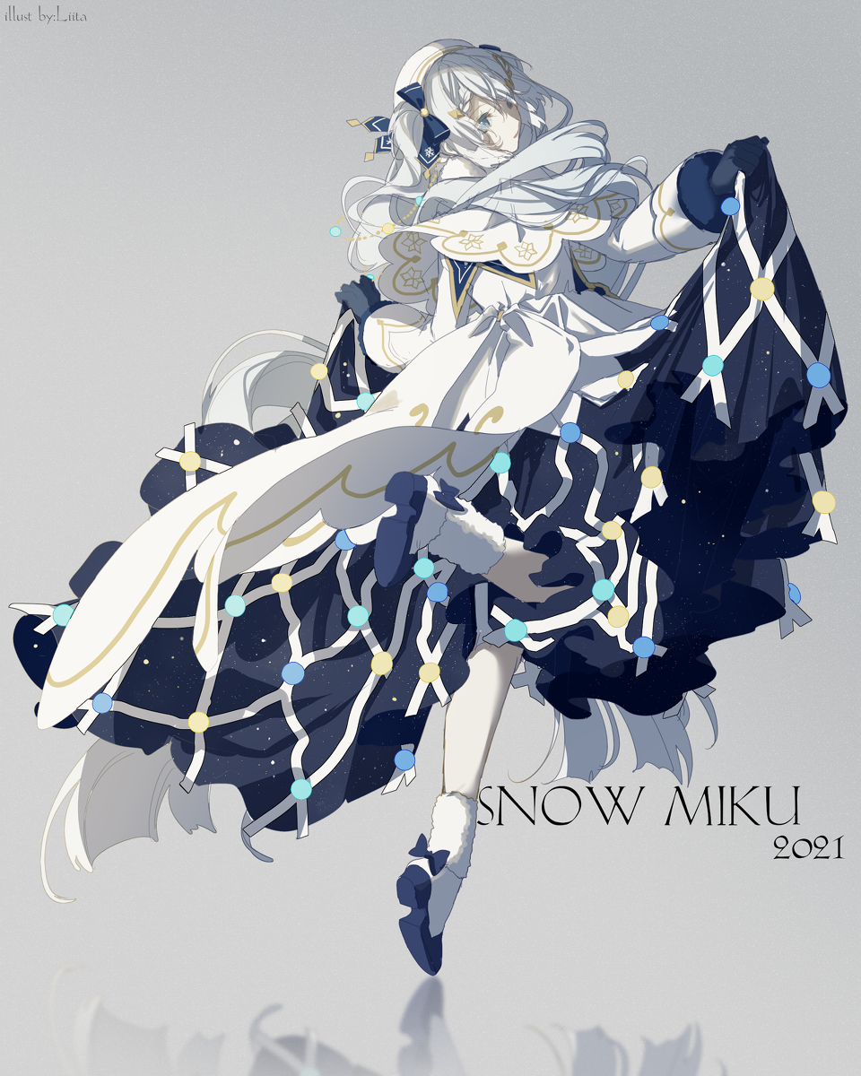 This is a pixiv picture whose title is 雪ミク2021候補❉Log２.
