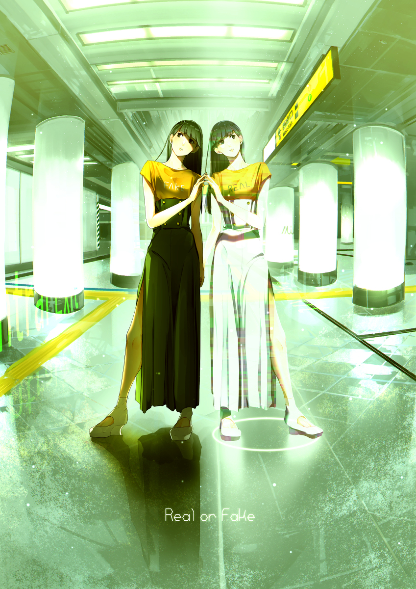 This is a pixiv picture whose title is Real or Fake.