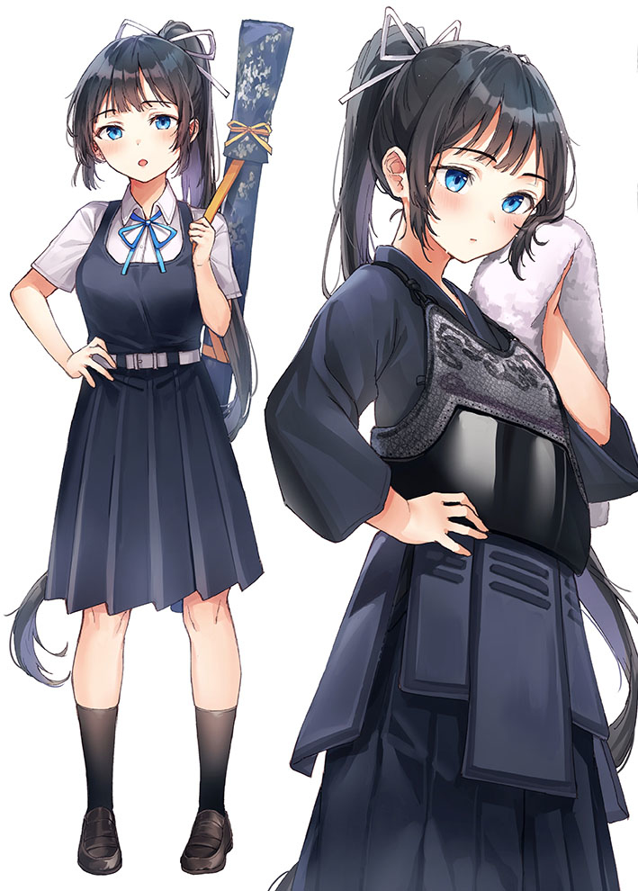 This is a pixiv picture whose title is 剣道部の部長さん.
