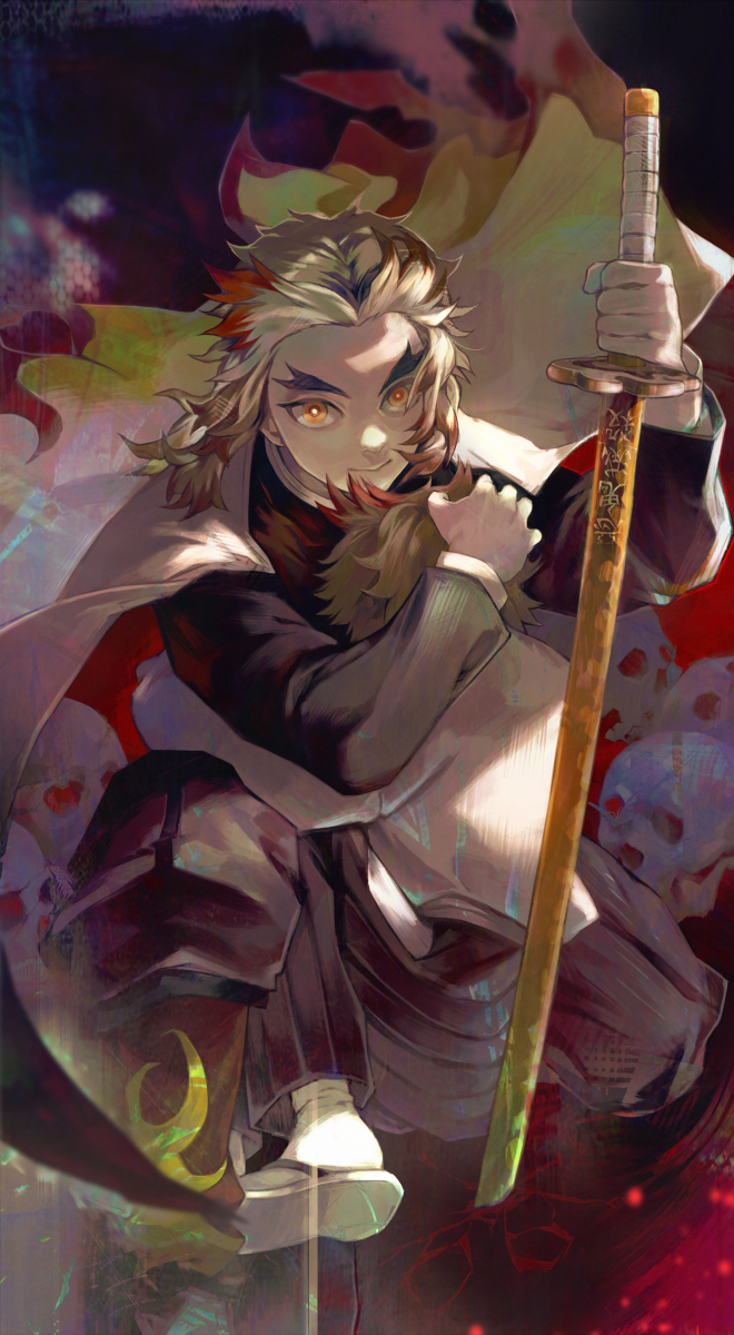 This is a pixiv picture whose title is 炎柱・煉獄杏寿郎.