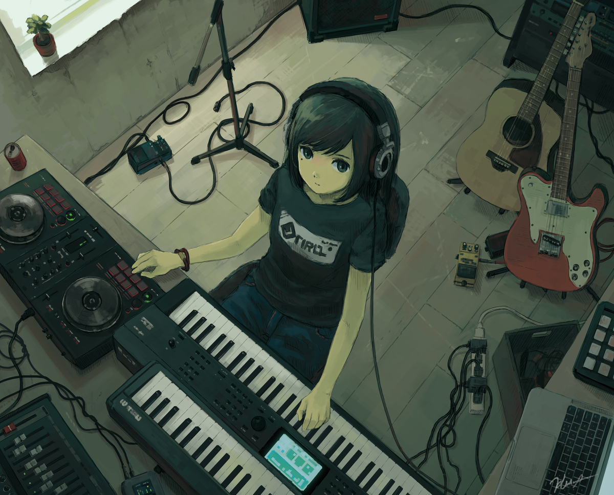 This is a pixiv picture whose title is 午後の作業.
