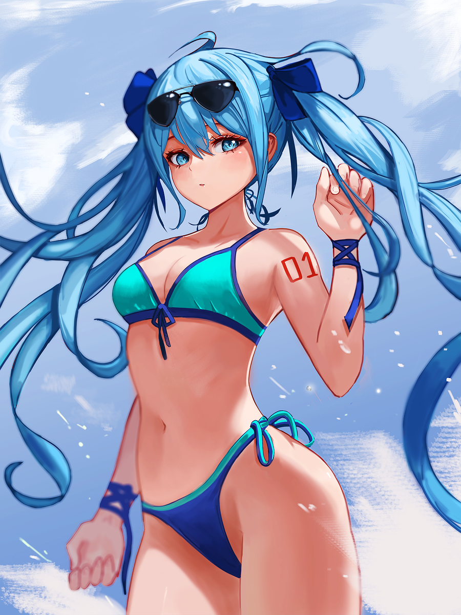 This is a pixiv picture whose title is 미쿠初音ミク.