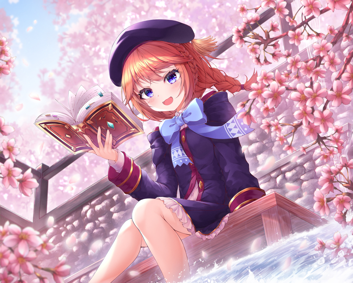 This is a pixiv picture whose title is 読書中のユニ先輩!.