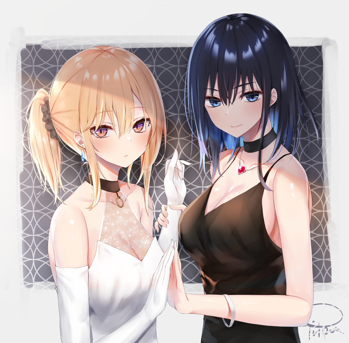 This is a pixiv picture whose title is 白黒.