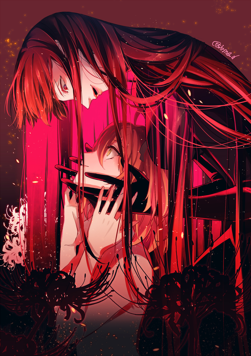 This is a pixiv picture whose title is 【魔王ノブぐだ♀】髪簾・入れ替わり漫画ほか.