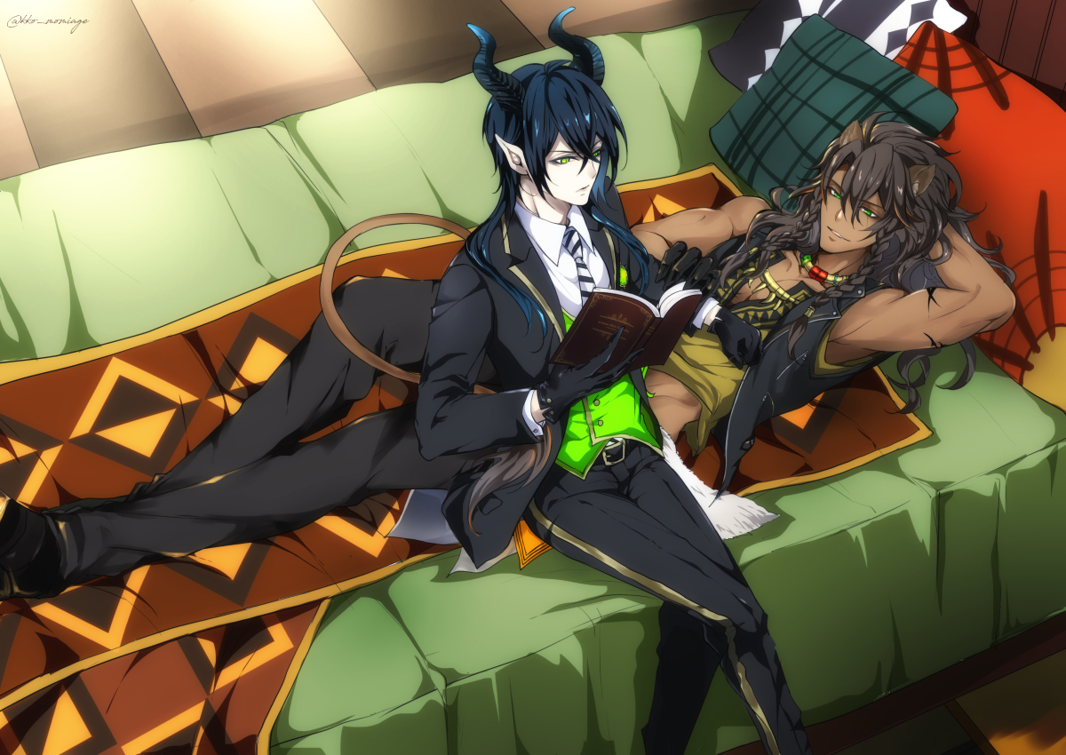 This is a pixiv picture whose title is 【レオマレ】一緒にお昼寝したい.