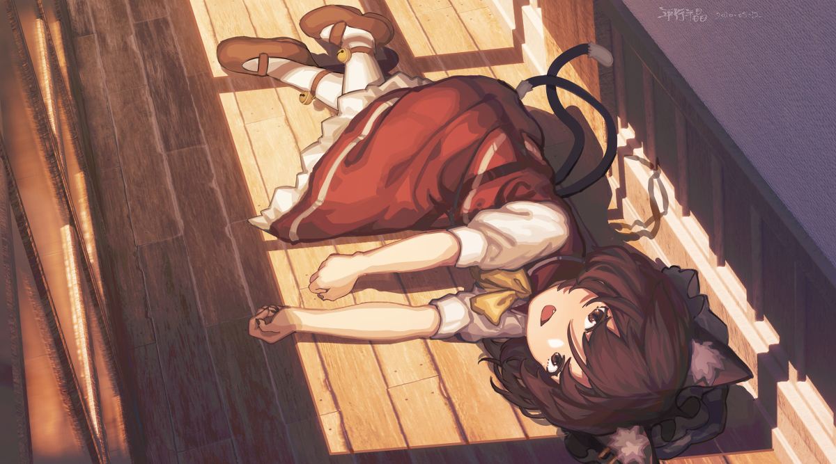 This is a pixiv picture whose title is 挡住走廊的猫.