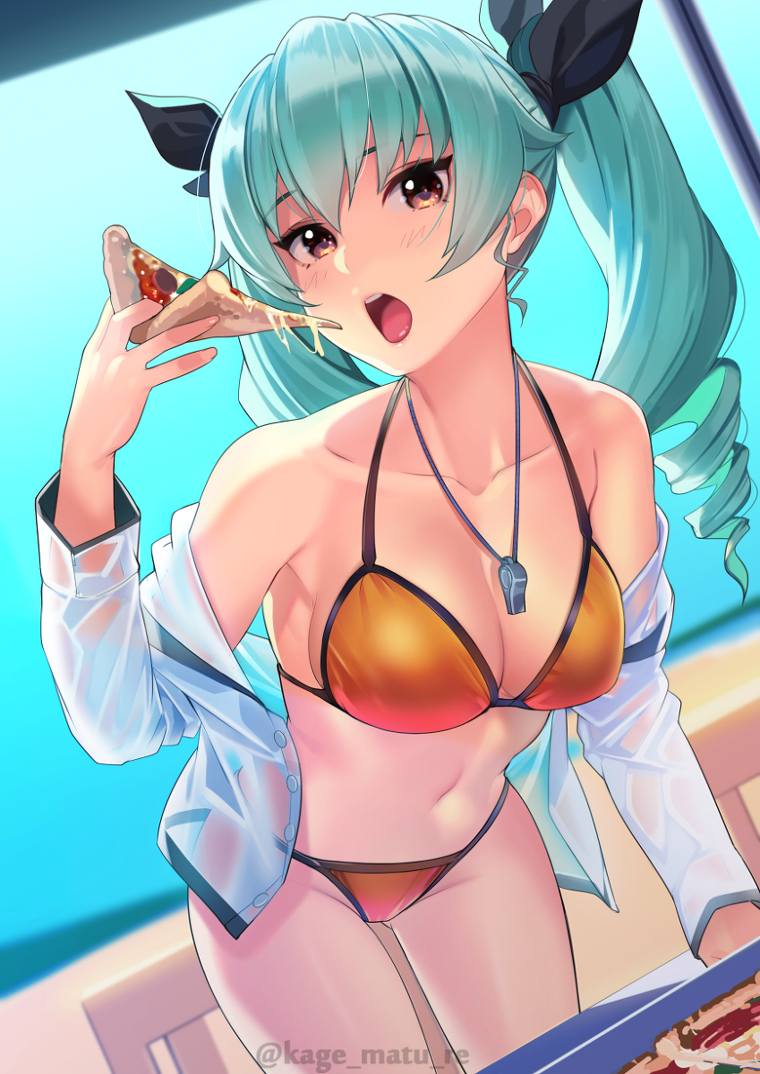 This is a pixiv picture whose title is アンチョビ！.