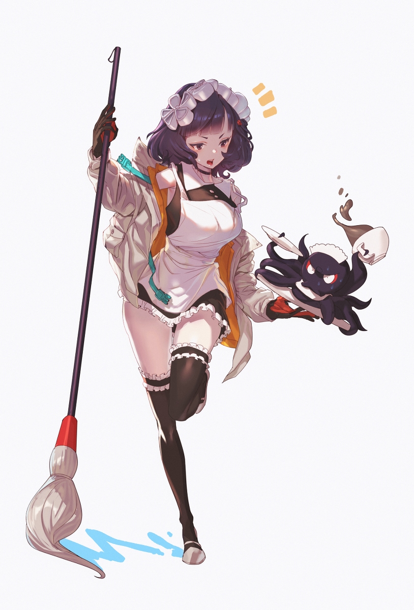 This is a pixiv picture whose title is 葛飾北斎(maid).