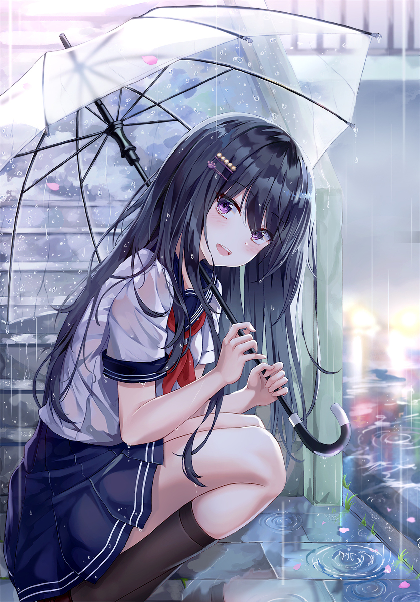This is a pixiv picture whose title is 雨.