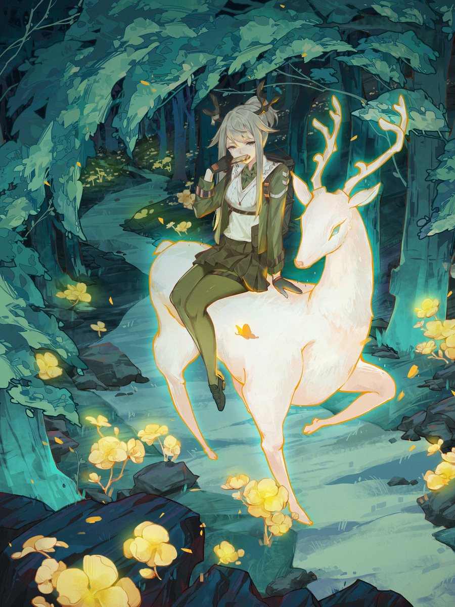 This is a pixiv picture whose title is 守林人、口风琴与鹿(下.
