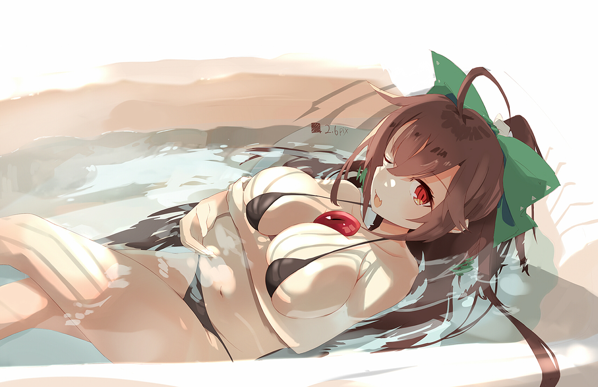 This is a pixiv picture whose title is お空入浴中.