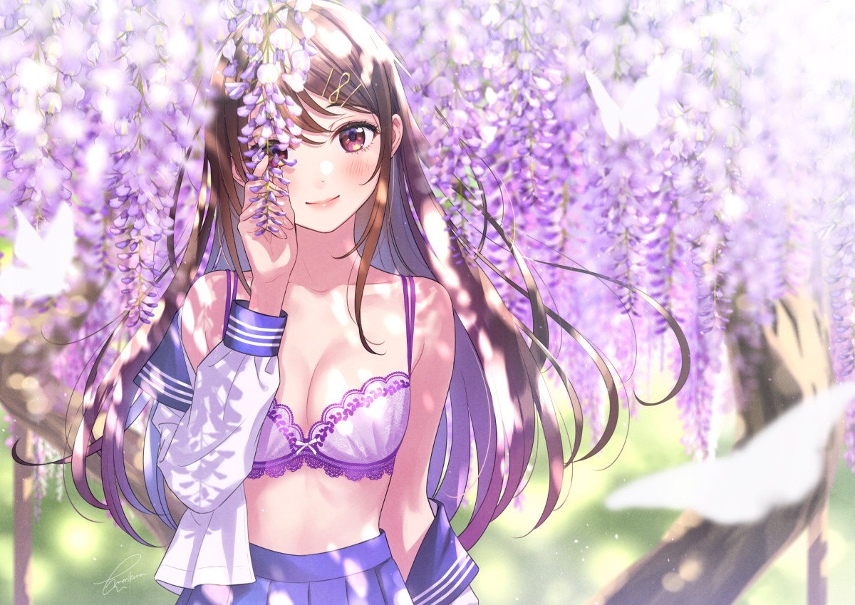This is a pixiv picture whose title is 藤の花.