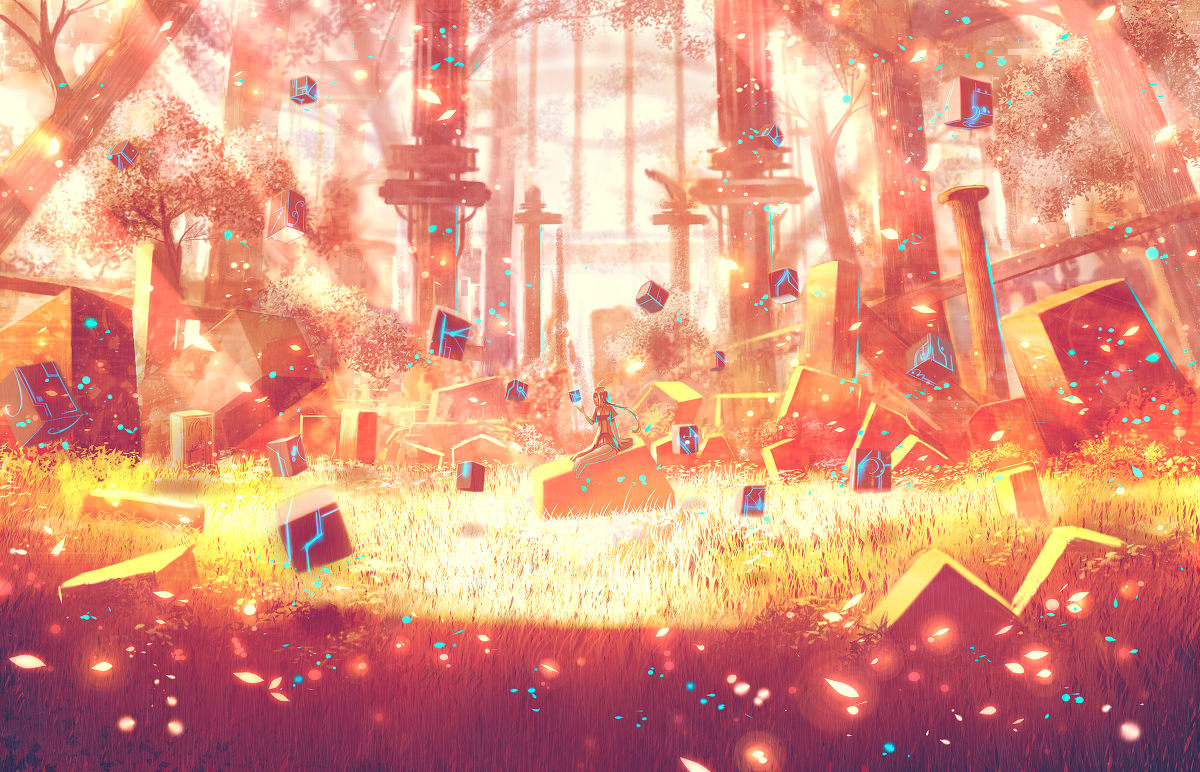 This is a pixiv picture whose title is 記憶の遺跡.