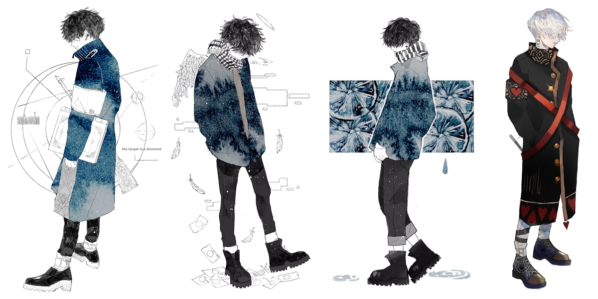 This is a pixiv picture whose title is 無口な男の子たち.