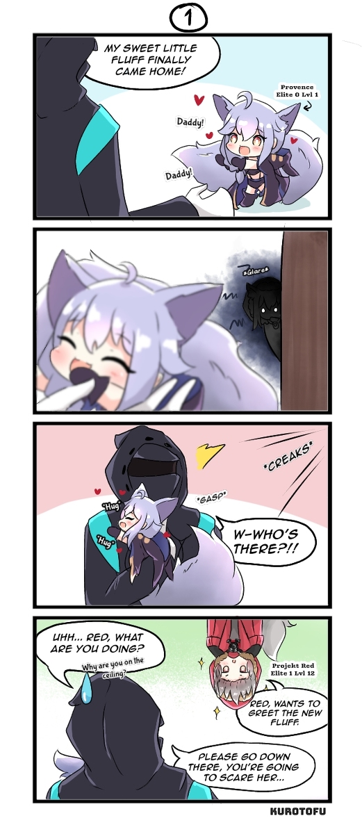 This is a pixiv picture whose title is Red and the Smol Fluff.
