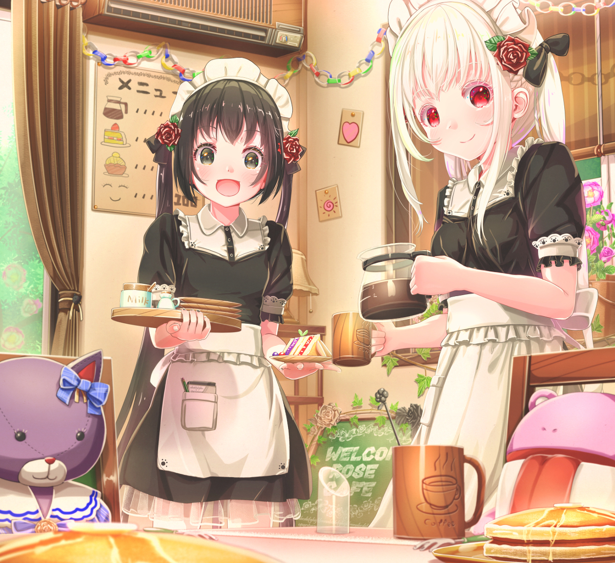 This is a pixiv picture whose title is おうちでカフェごっこ.