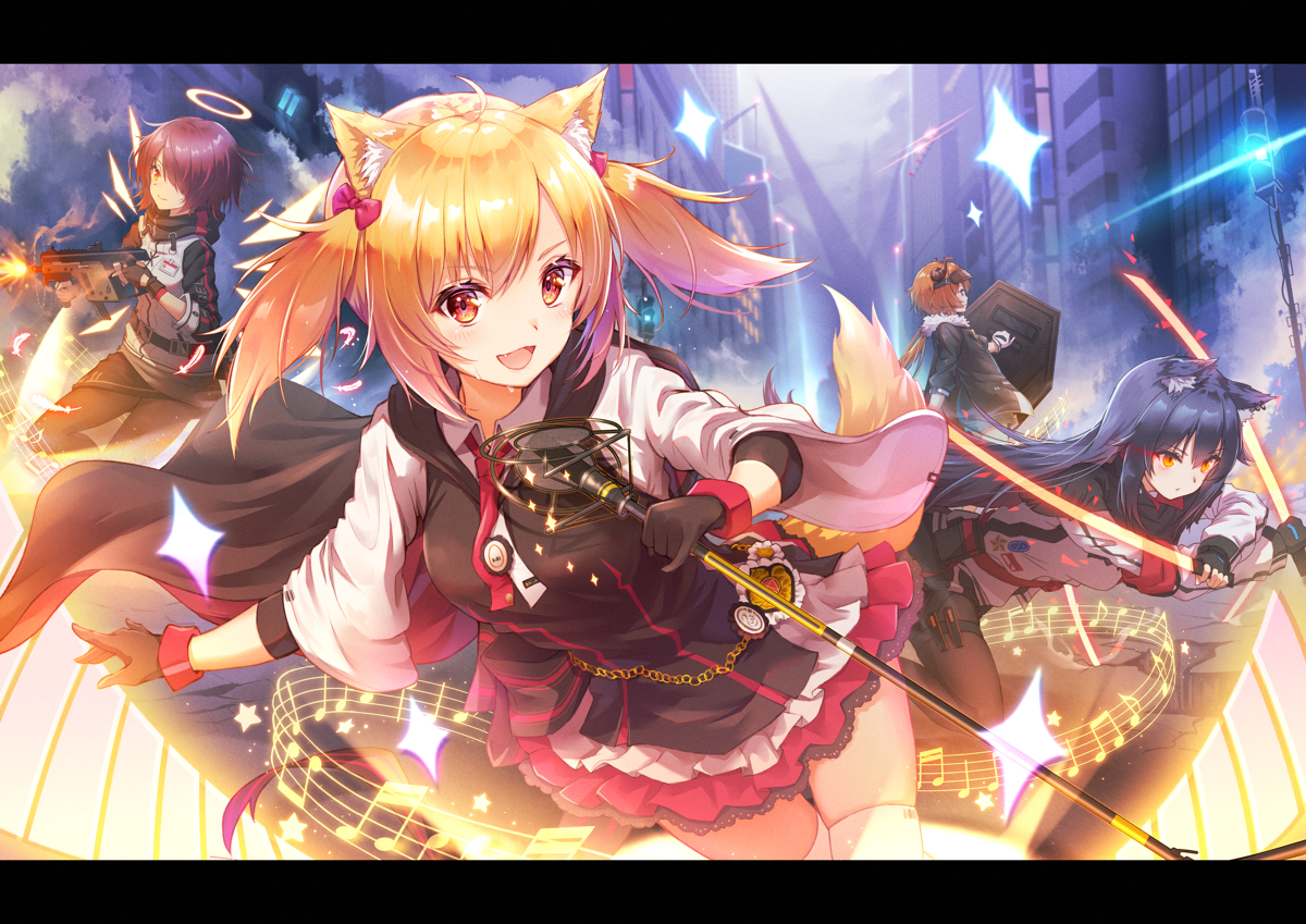 This is a pixiv picture whose title is 戦場のアイドル.