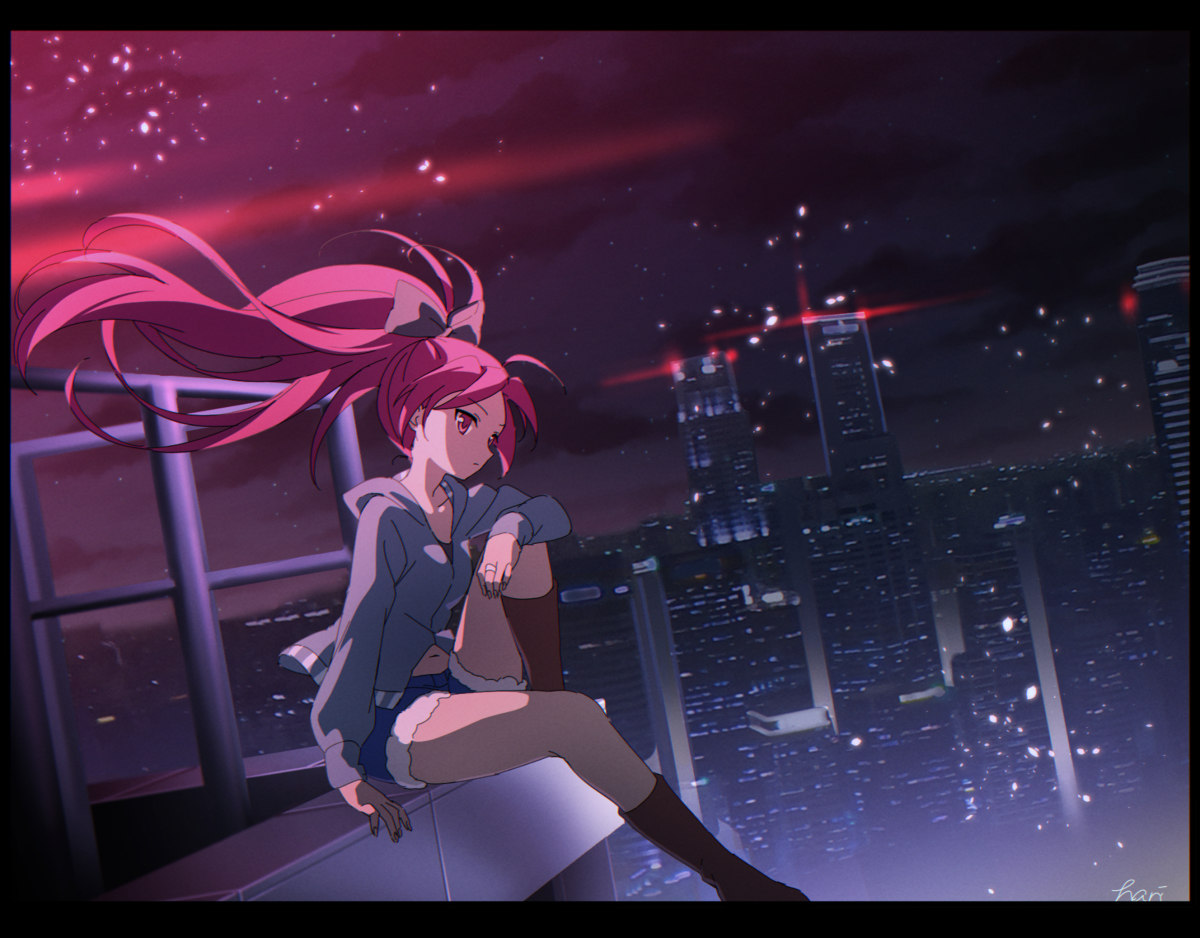 This is a pixiv picture whose title is 夜.