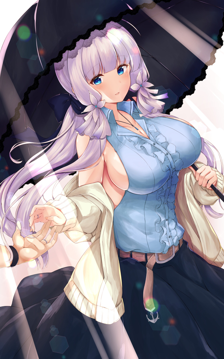 This is a pixiv picture whose title is 【アズレン】外出への願い【イラストリアス】.