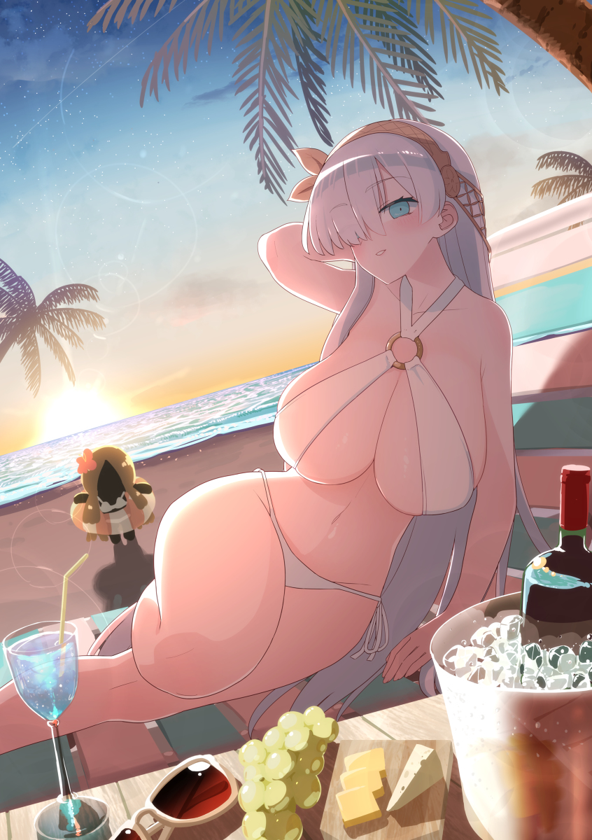 This is a pixiv picture whose title is 海辺の皇女.